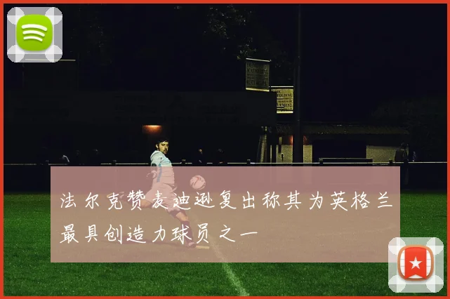 法尔克赞麦迪逊复出称其为英格兰最具创造力球员之一